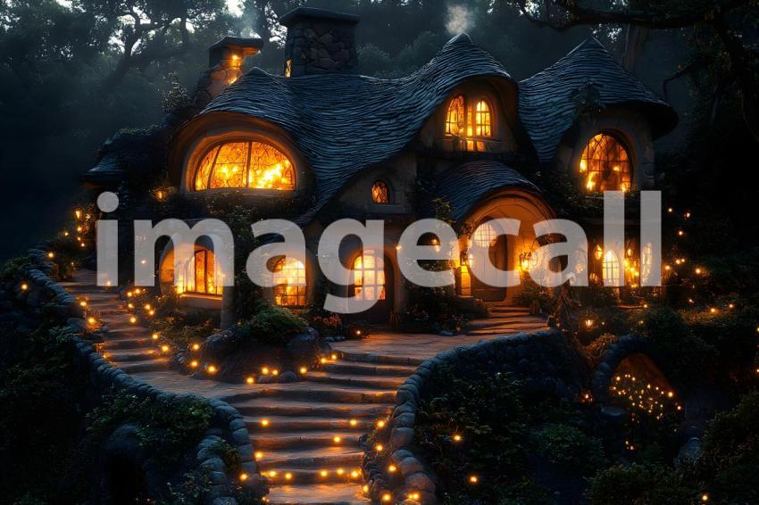 246 witch cottage magic 360 backdrops b25233