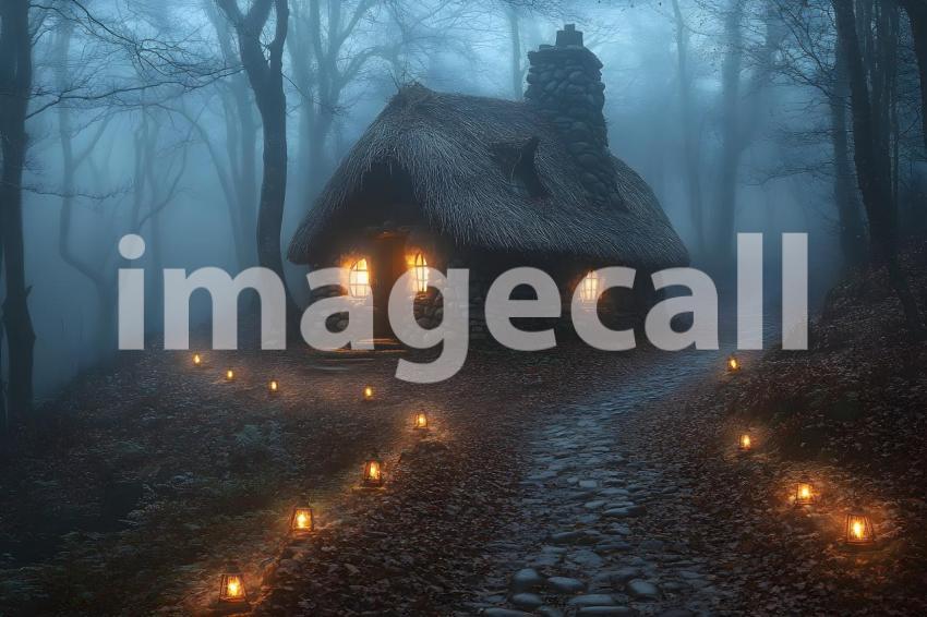 255 witch cottage magic 360 backdrops b25233