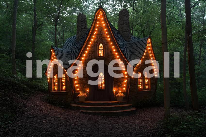 256 witch cottage magic 360 backdrops b25233