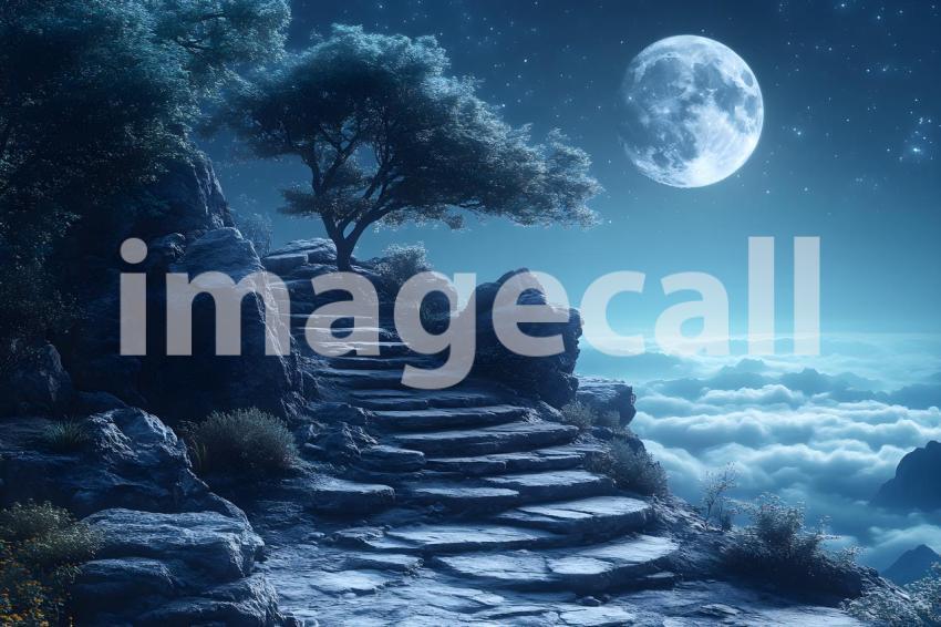 377 cinematic fantasy moon landscape 785 backdrops b25130