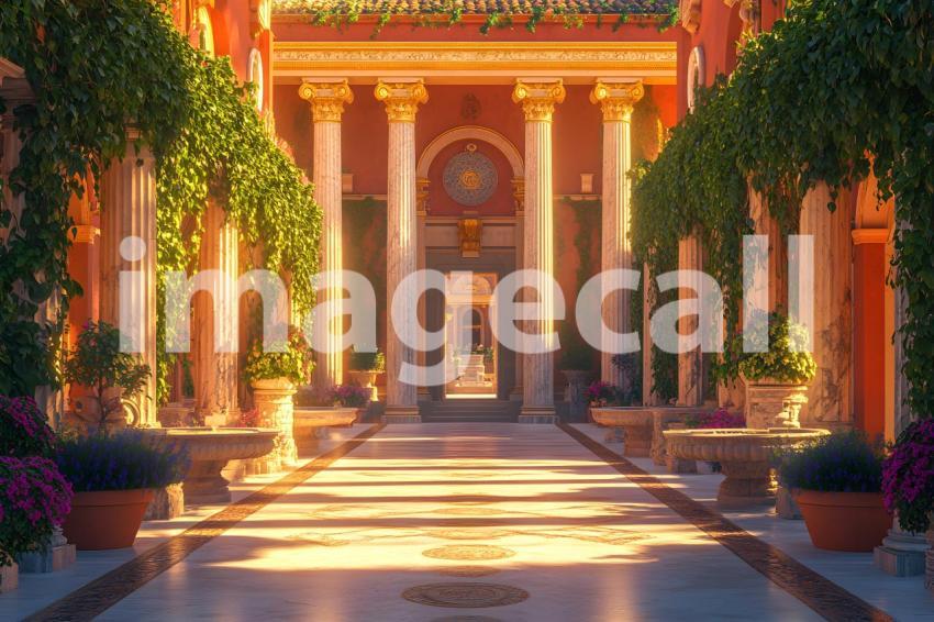 002 roman courtyard 40 backdrops bd25551