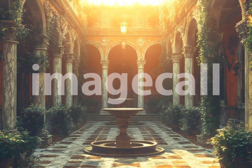 013 roman courtyard 40 backdrops bd25551