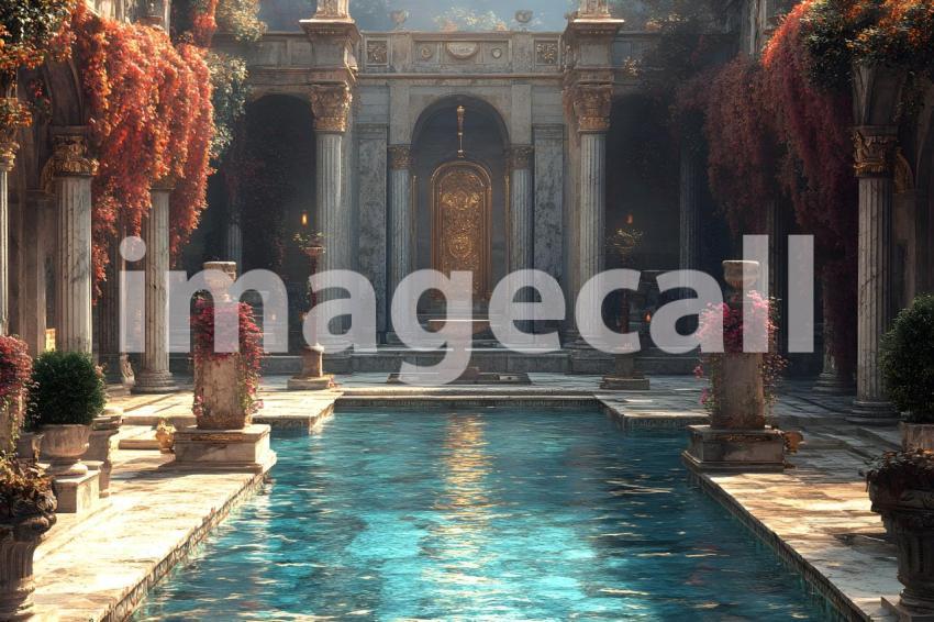 009 roman courtyard 40 backdrops bd25551