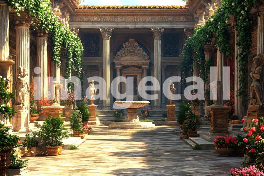 014 roman courtyard 40 backdrops bd25551