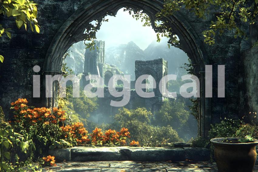 165 wizarding school arches 220 backdrops b25025
