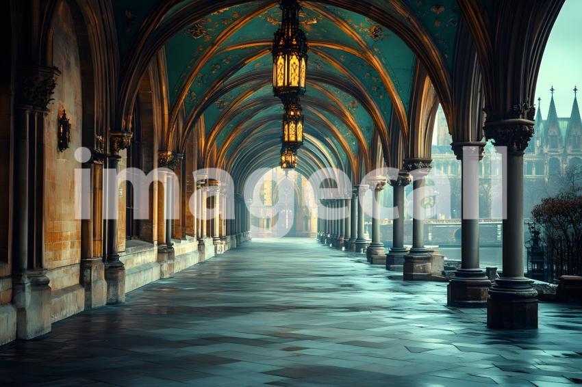 081 wizarding school arches 220 backdrops b25025