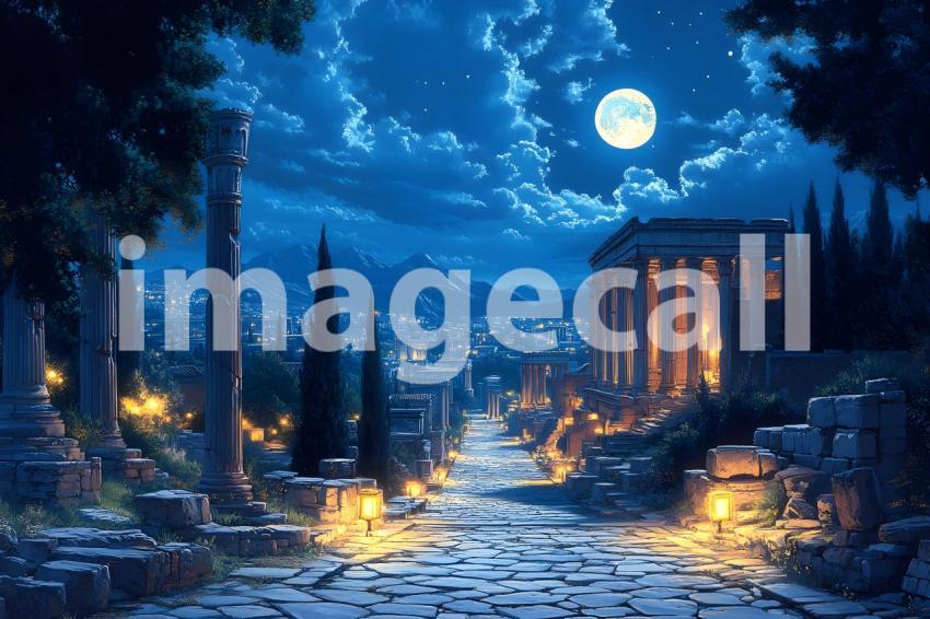 048 ancient roman night 160 backdrops b25069