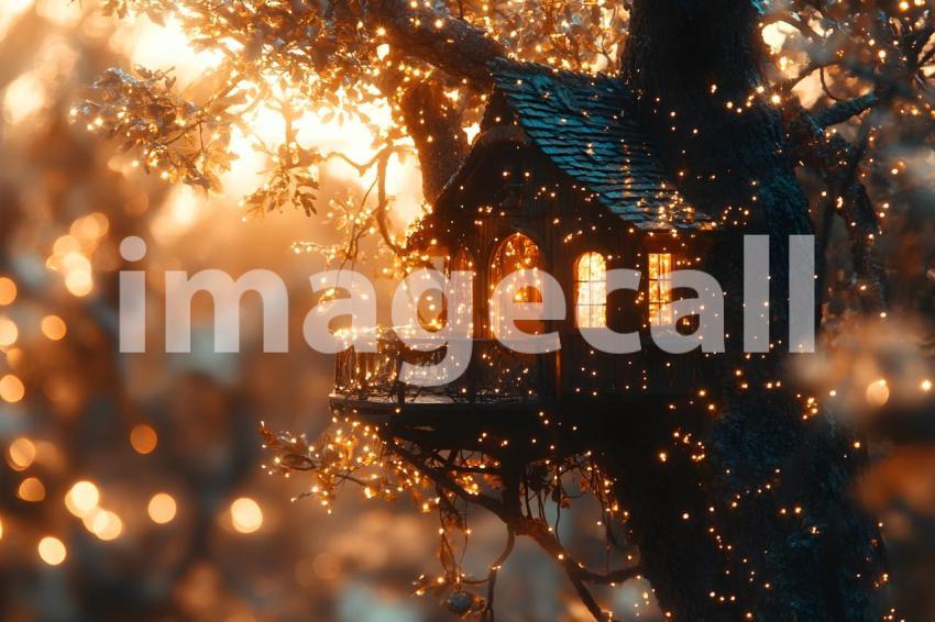 003 glowing fairy treehouse 25 backdrops b25070