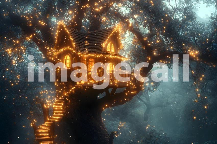 010 glowing fairy treehouse 25 backdrops b25070