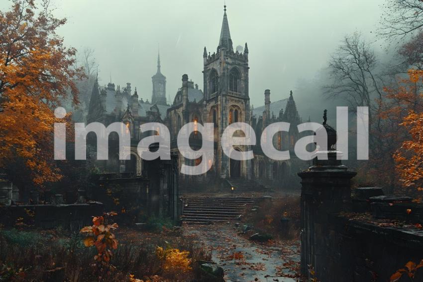 009 spooky abandoned fortress 30 backdrops b25007