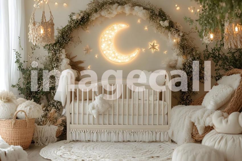 006 stars and moon crib 30 backdrops b25034