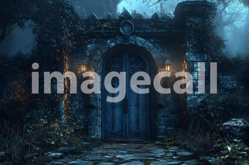 029 enchanted castle door 30 backdrops b25133