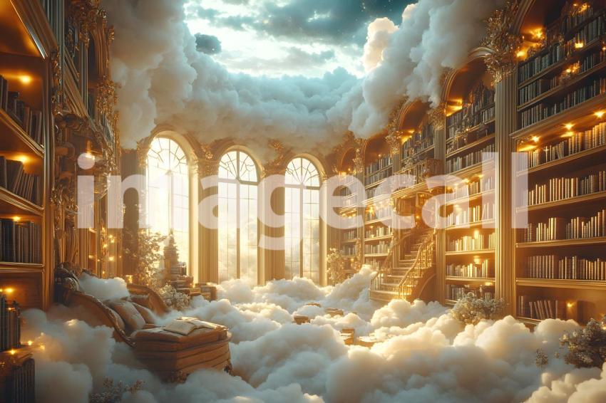 009 floating library dream 40 backdrops b25181