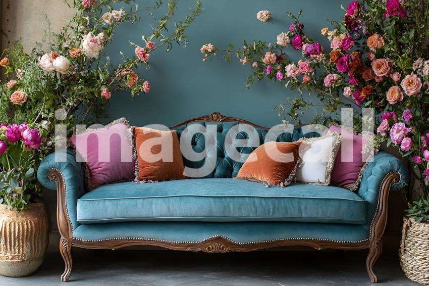 041 teal vintage room 50 backdrops b25166