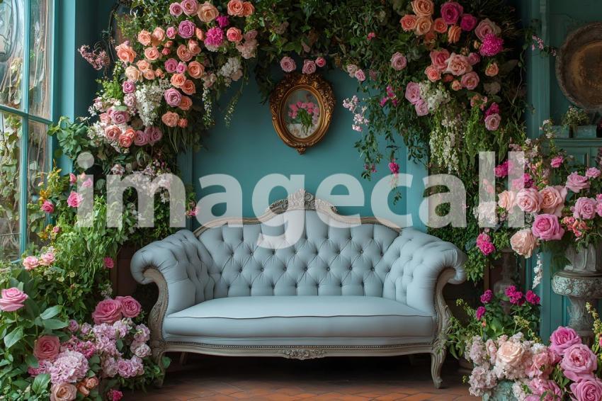 049 teal vintage room 50 backdrops b25166