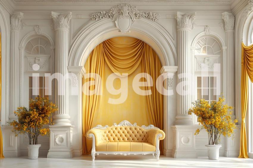 041 yellow vintage room 55 backdrops b25057
