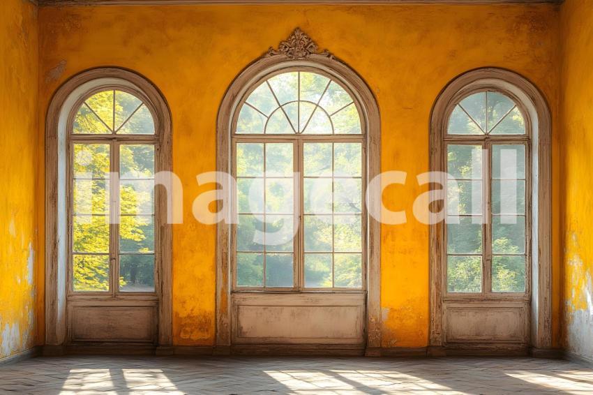 052 yellow vintage room 55 backdrops b25057