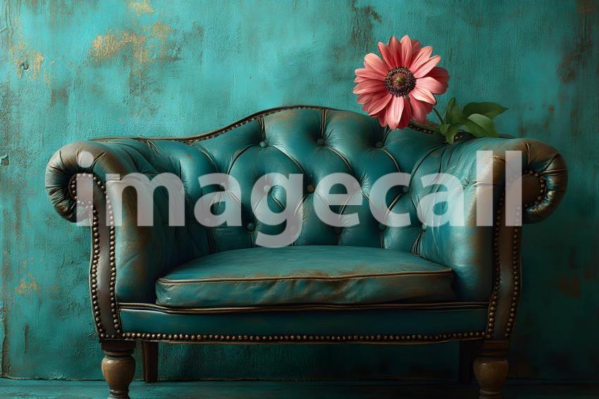 005 teal vintage room 50 backdrops b25166