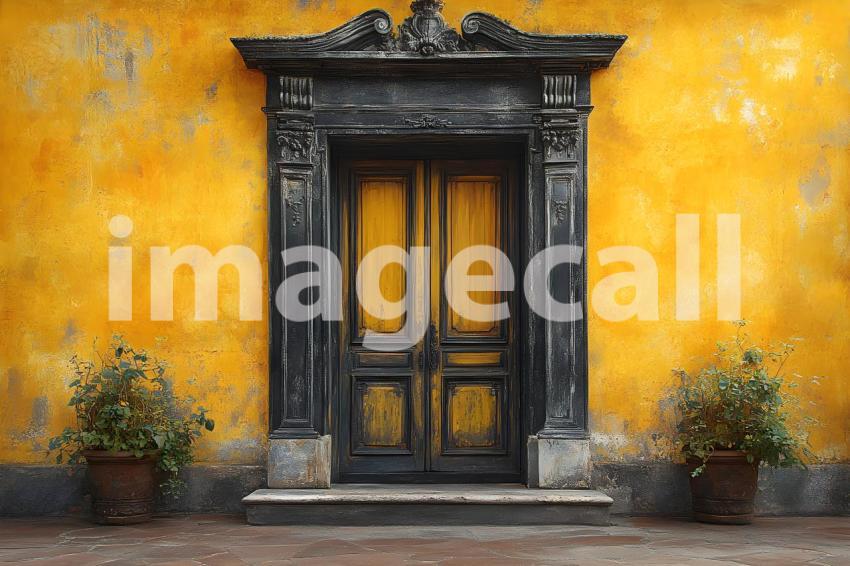 048 yellow vintage room 55 backdrops b25057