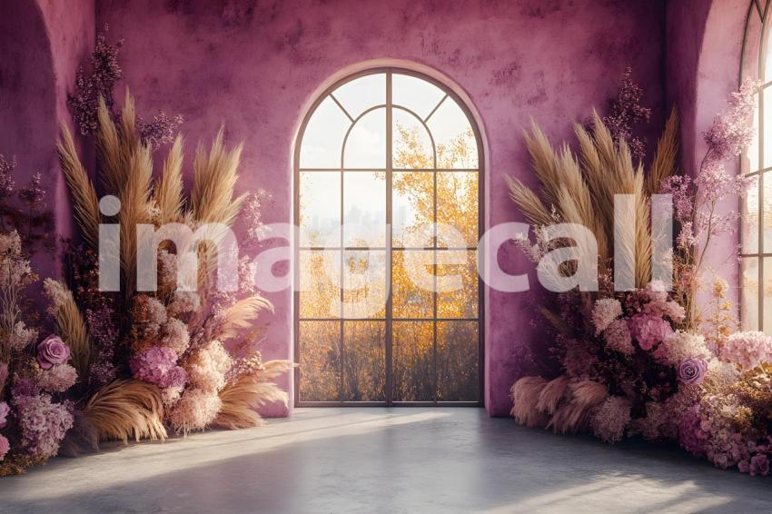 030 boho purple arch 50 backdrops b25248