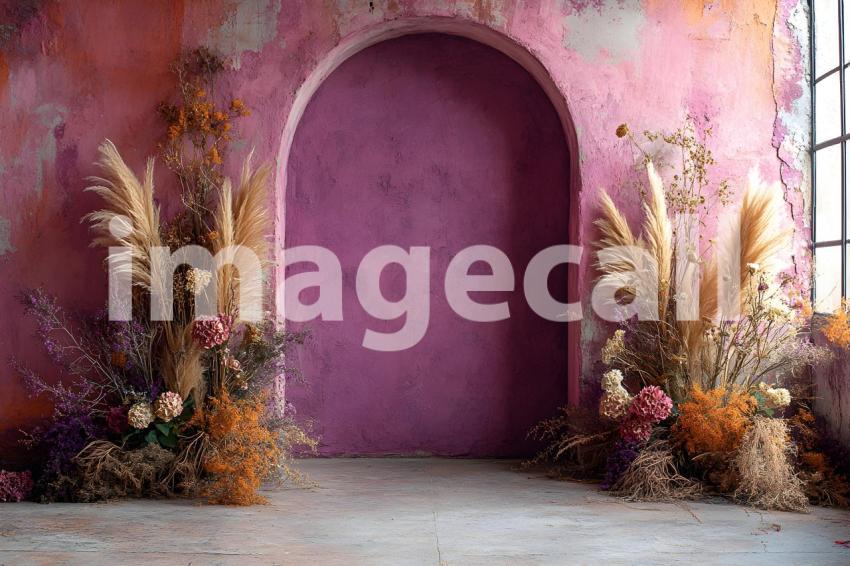 027 boho purple arch 50 backdrops b25248