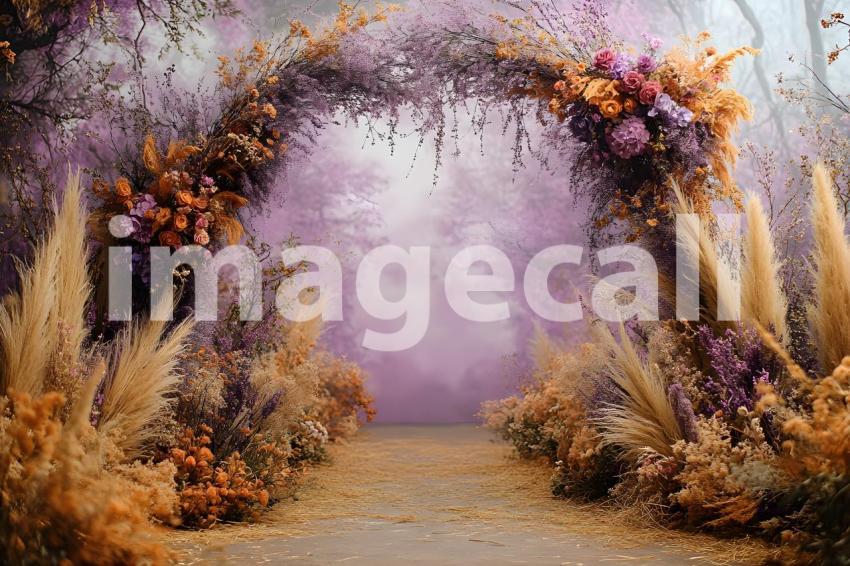 019 boho purple arch 50 backdrops b25248