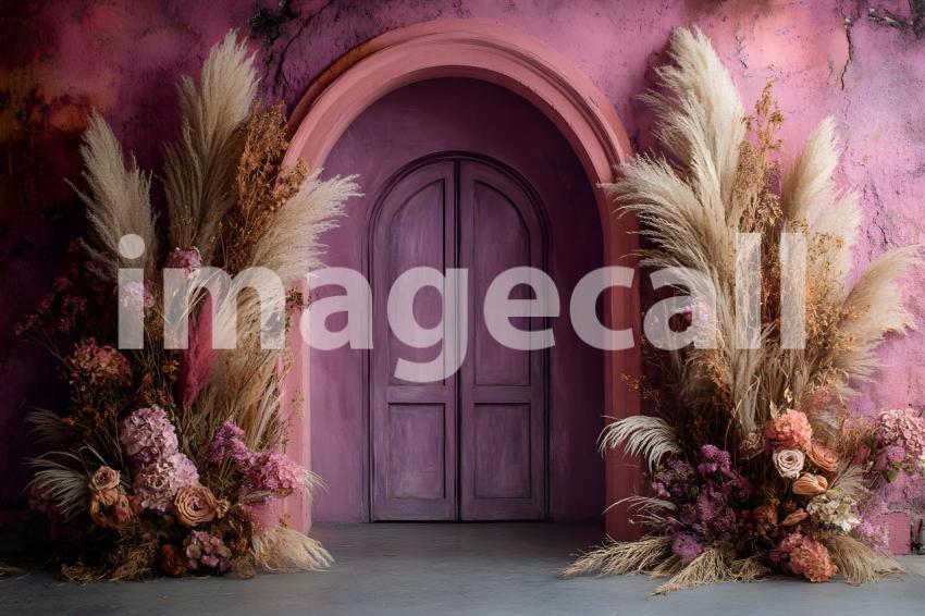 023 boho purple arch 50 backdrops b25248