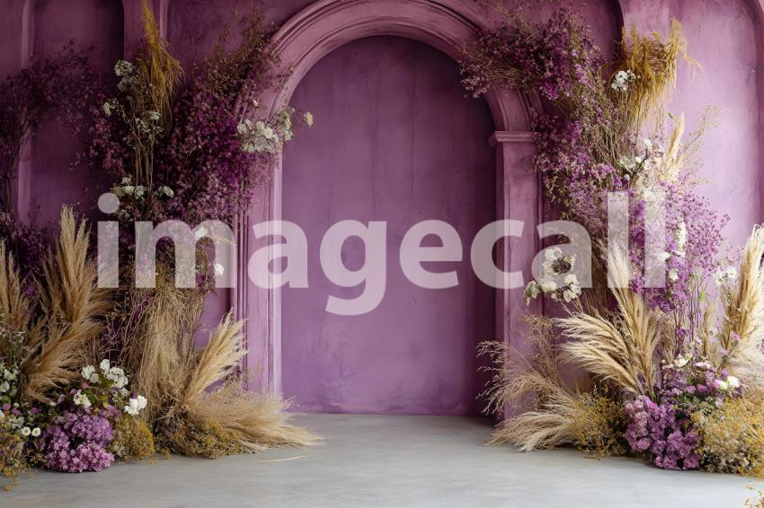 033 boho purple arch 50 backdrops b25248