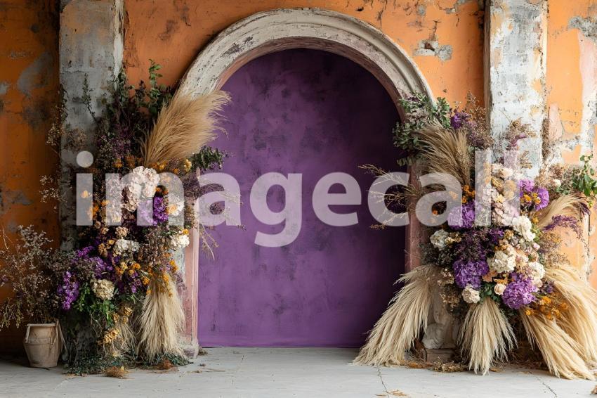 015 boho purple arch 50 backdrops b25248