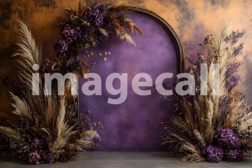 017 boho purple arch 50 backdrops b25248