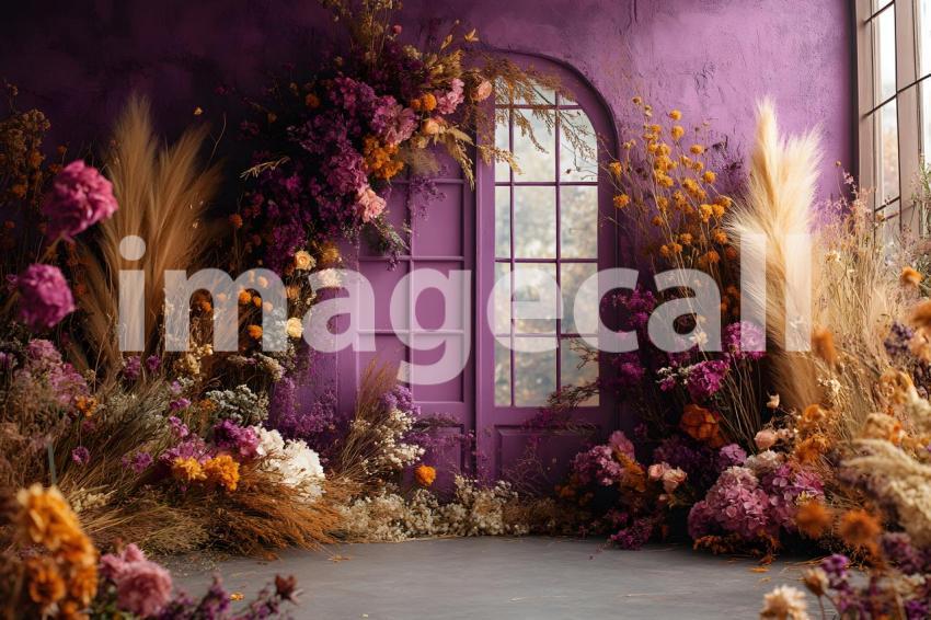 036 boho purple arch 50 backdrops b25248