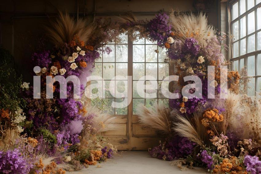 024 boho purple arch 50 backdrops b25248