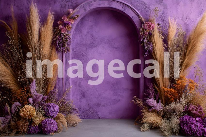 022 boho purple arch 50 backdrops b25248