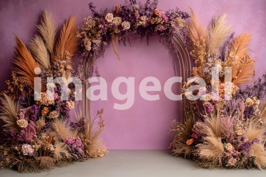 037 boho purple arch 50 backdrops b25248