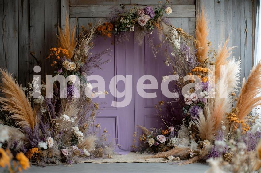 034 boho purple arch 50 backdrops b25248