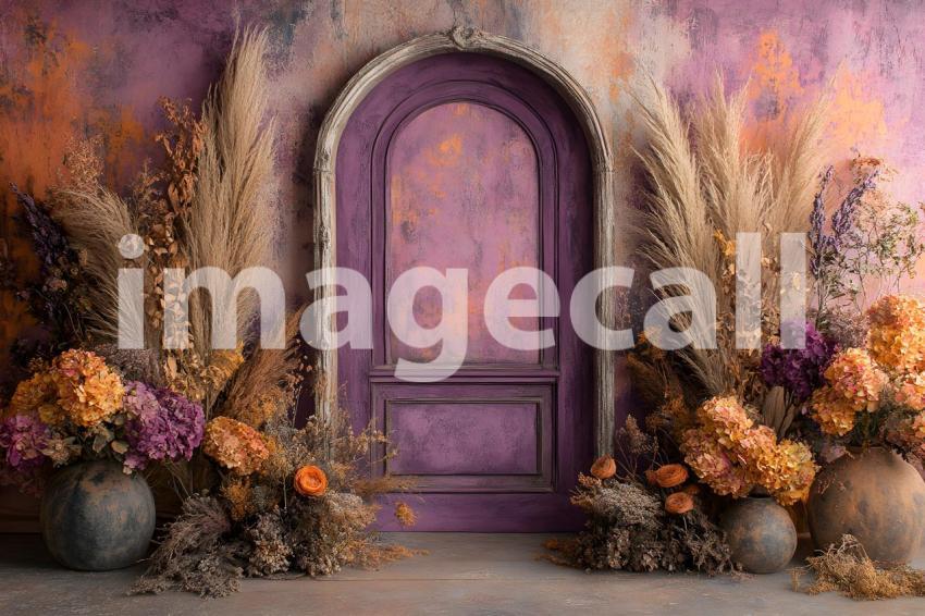 016 boho purple arch 50 backdrops b25248