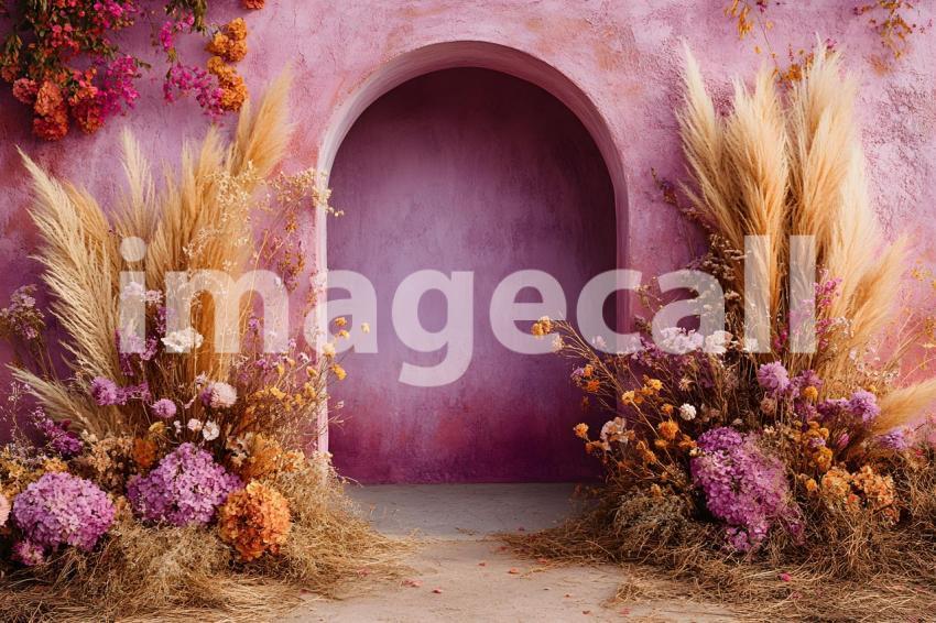 038 boho purple arch 50 backdrops b25248