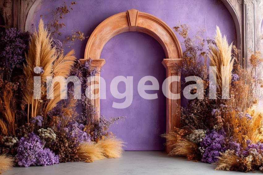 043 boho purple arch 50 backdrops b25248