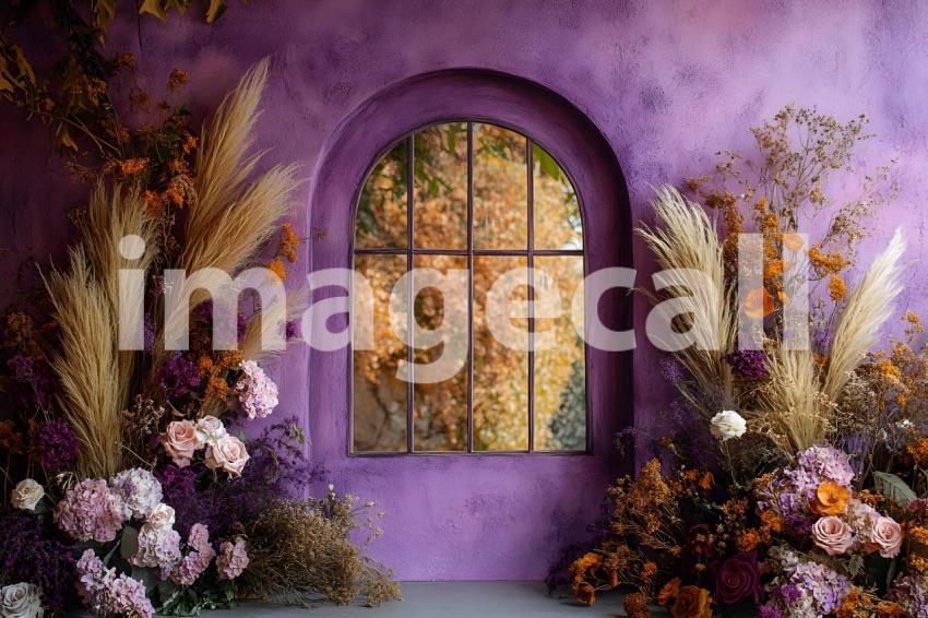 042 boho purple arch 50 backdrops b25248