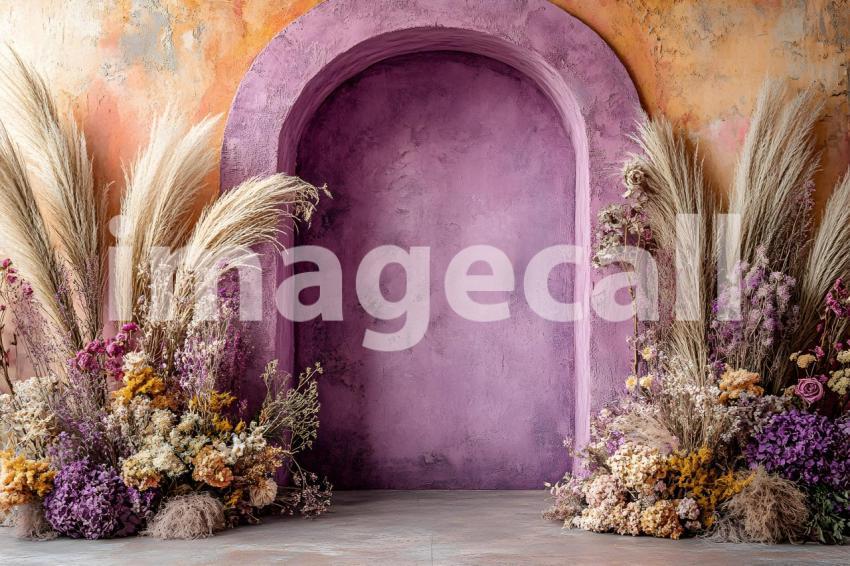 029 boho purple arch 50 backdrops b25248