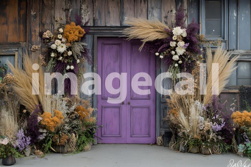 045 boho purple arch 50 backdrops b25248