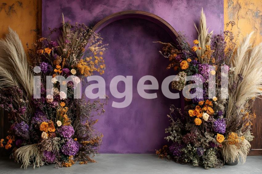 047 boho purple arch 50 backdrops b25248