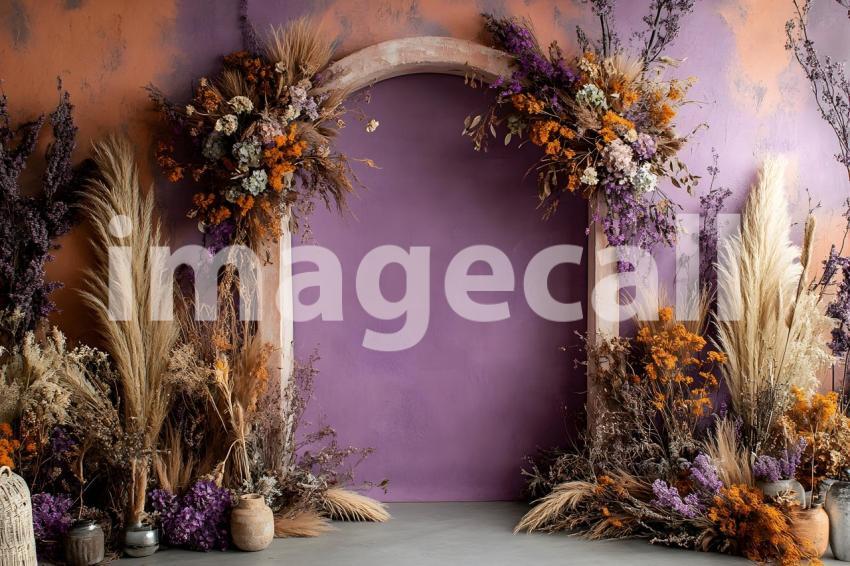 004 boho purple arch 50 backdrops b25248