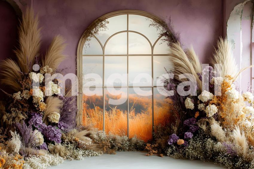 048 boho purple arch 50 backdrops b25248
