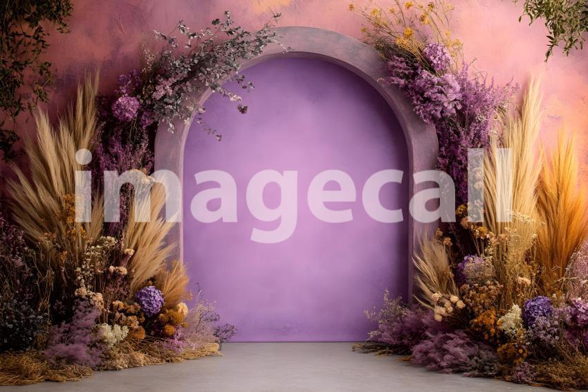 003 boho purple arch 50 backdrops b25248