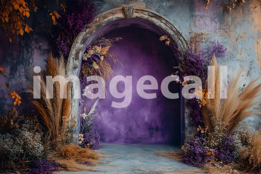 012 boho purple arch 50 backdrops b25248