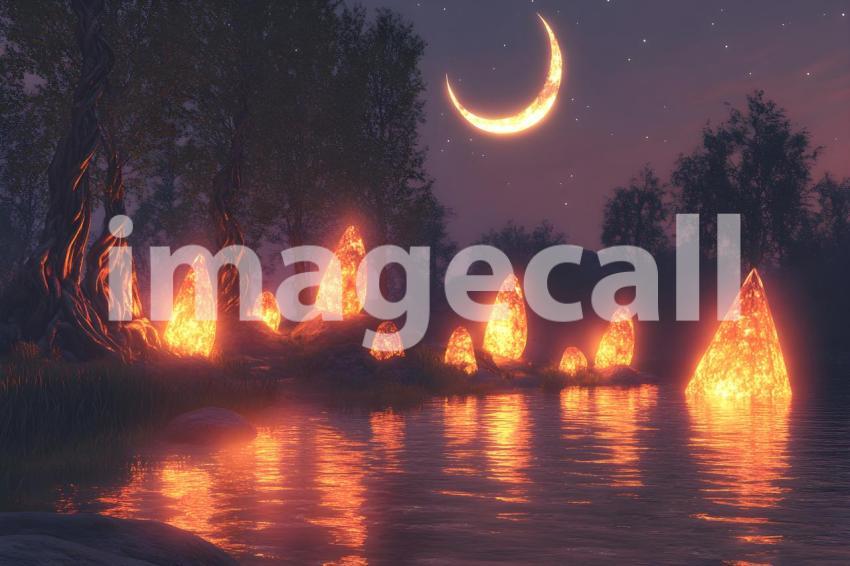 003 mystical fairytale lake 30 backdrops b25076