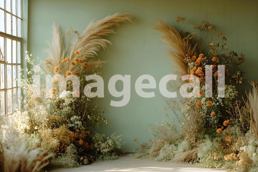 067 boho olive arch 120 backdrops b25246