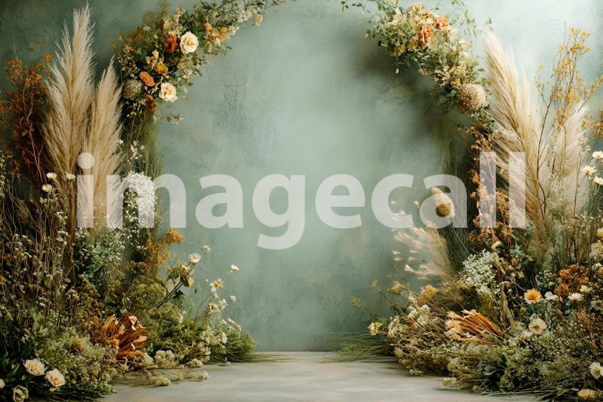 064 boho olive arch 120 backdrops b25246