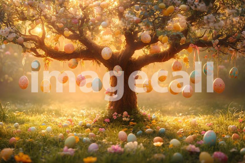 004 easter egg tree 5 backdrops bd25452